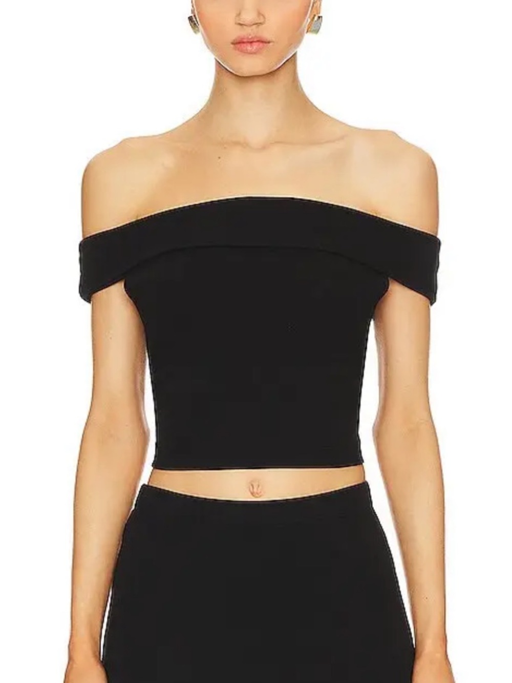LAmade Black Off-Shoulder Crop Top